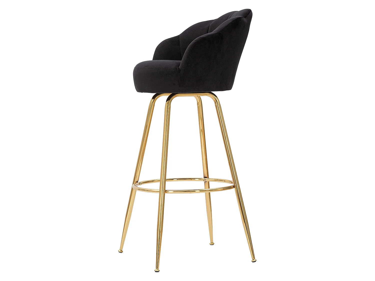 Sgabello Tequis, Revêtement en Velours, 55x53x110h cm Noir, Rembourré, Couleur Assise Noire