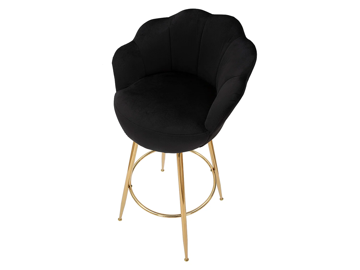 Sgabello Tequis, Revêtement en Velours, 55x53x110h cm Noir, Rembourré, Couleur Assise Noire