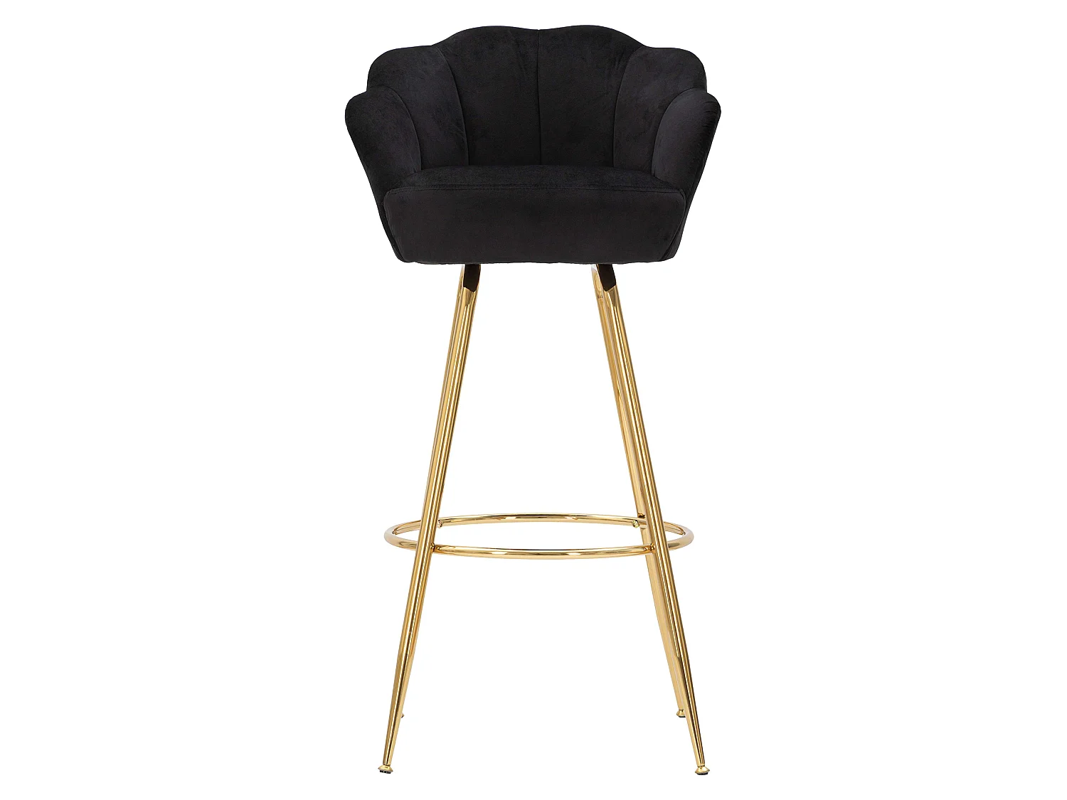 Sgabello Tequis, Revêtement en Velours, 55x53x110h cm Noir, Rembourré, Couleur Assise Noire