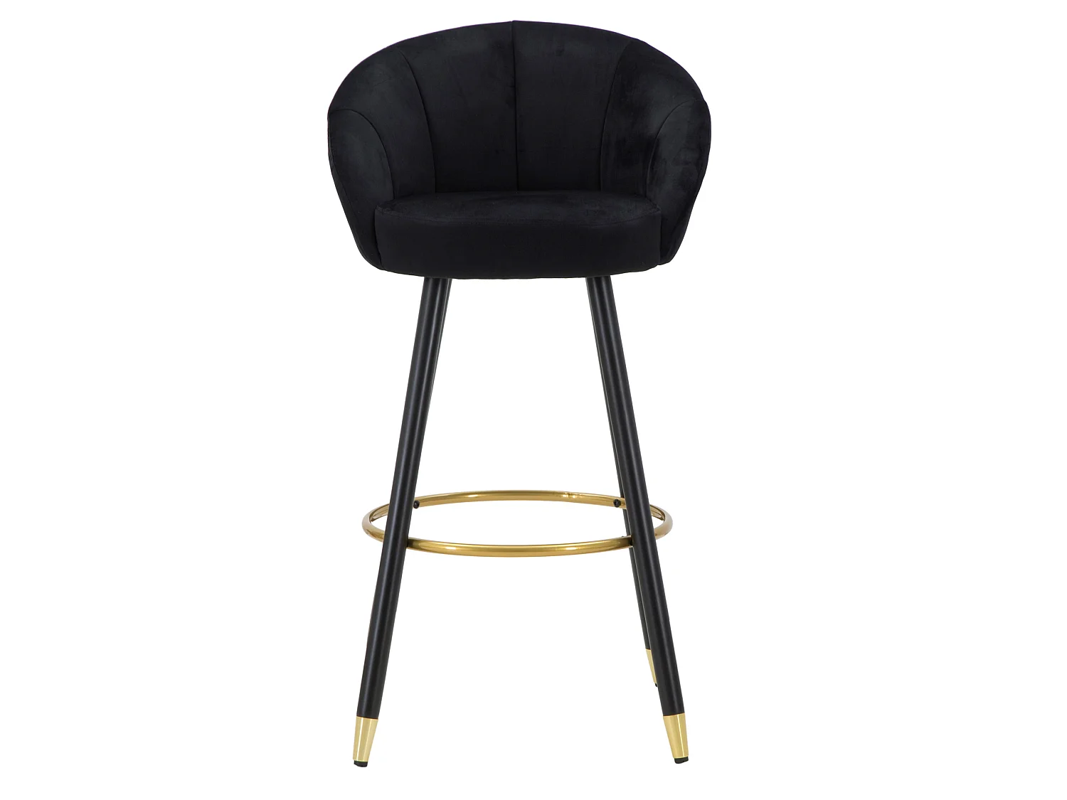 Sgabello Huanca, Imbottiture, 55x56x104h cm Noir, Revêtement en Velours, Structure en Bois Noble