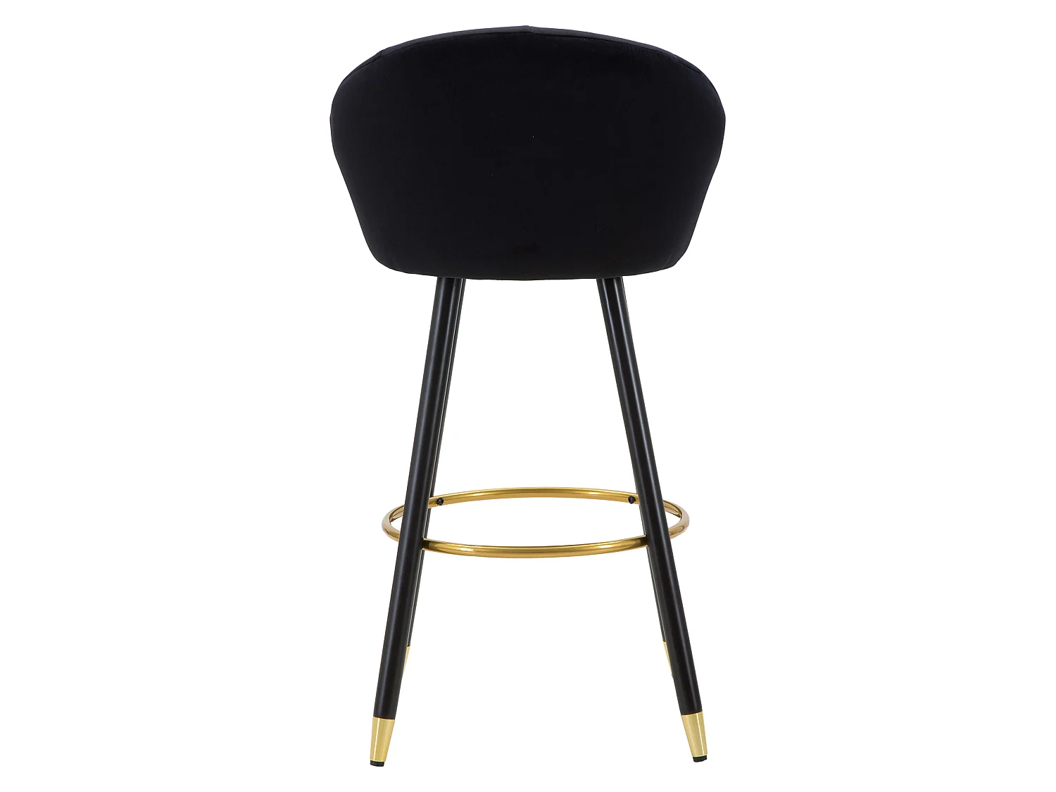 Sgabello Huanca, Imbottiture, 55x56x104h cm Noir, Revêtement en Velours, Structure en Bois Noble
