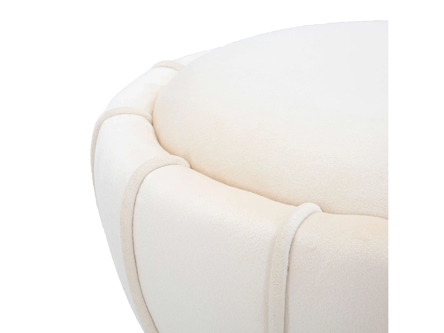 Sgabello Samaip, Rivestimento in Velluto, 40x40x44h cm Bianco Crema, Imbottito, Sfumatura Colore Seduta Crema