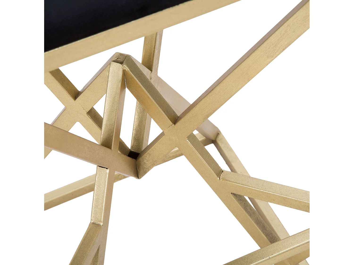 Sgabello Datipa, rembourré, 40x40x75h cm noir, structure en or, métal