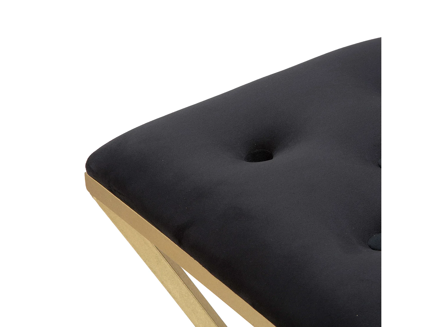 Sgabello Datipa, rembourré, 40x40x75h cm noir, structure en or, métal