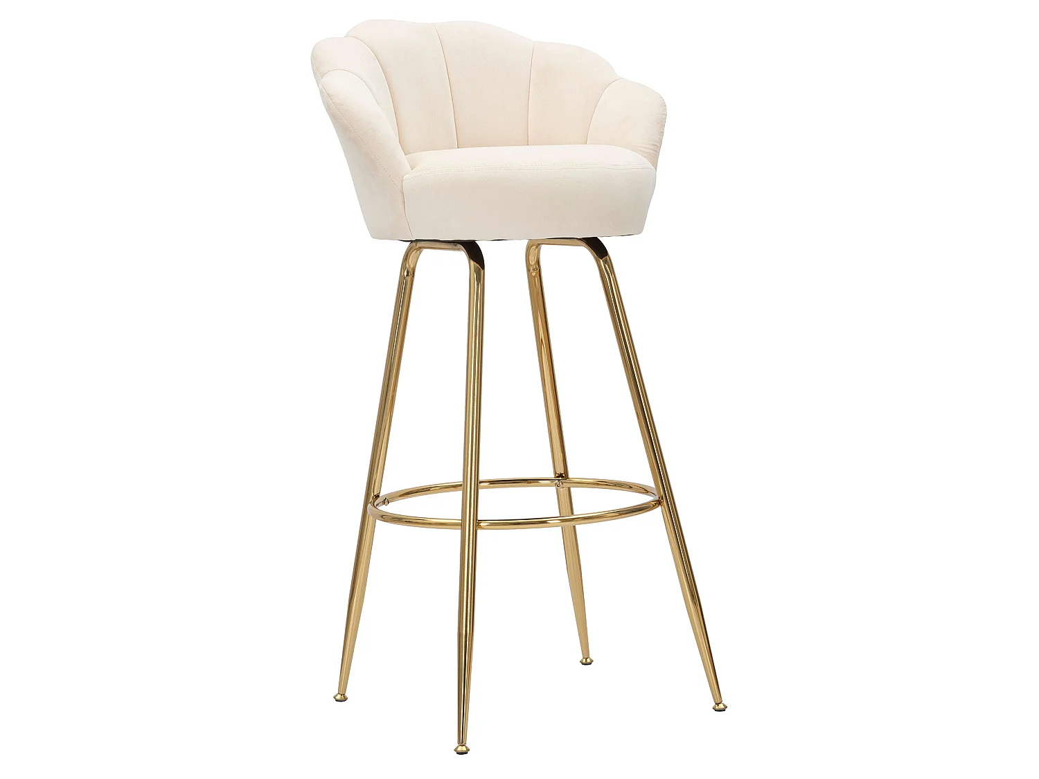 Sgabello Tequis, 55x53x110h cm, Blanc Crème, Velours, Hauteur Assise 85 cm