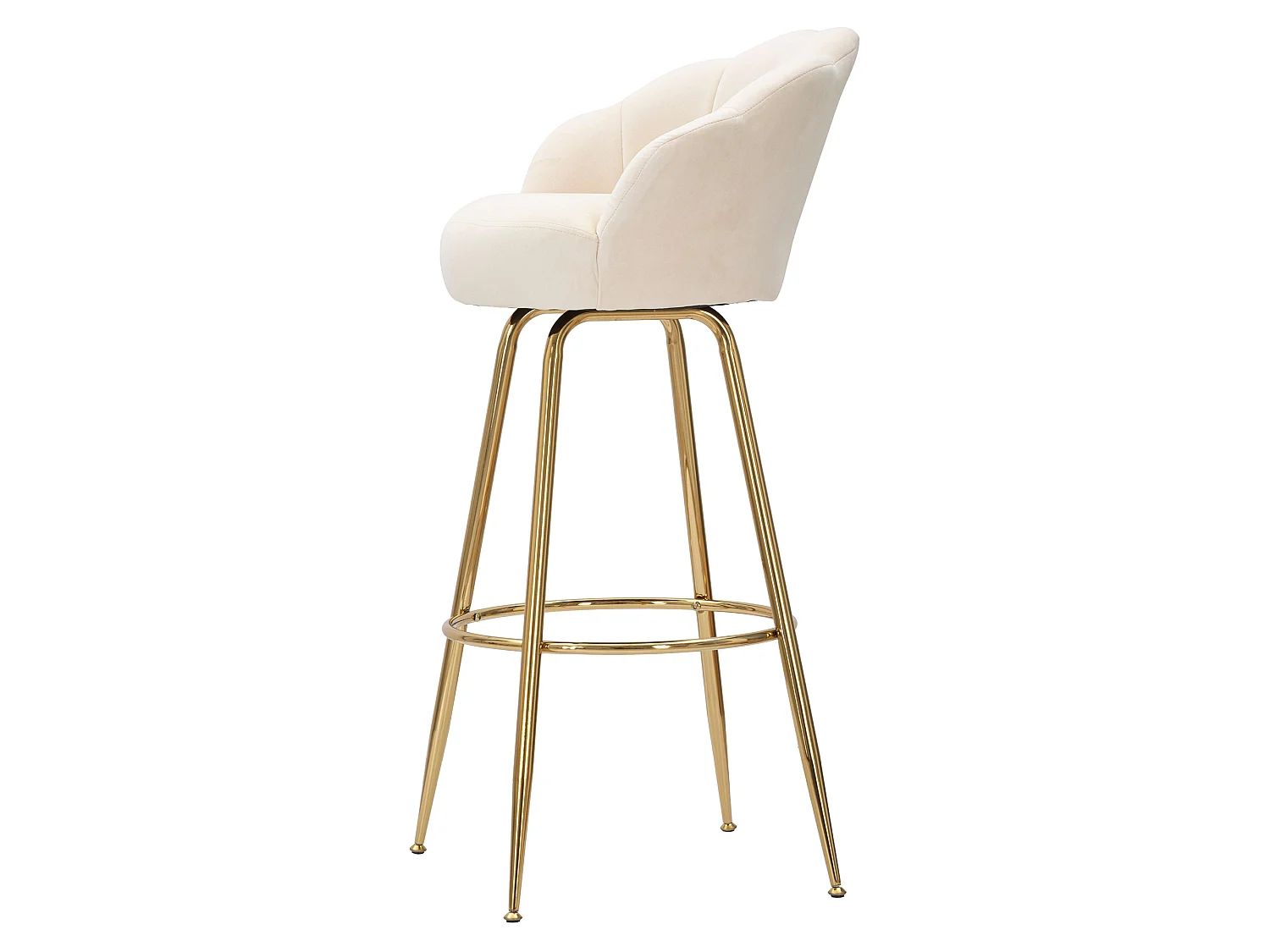 Sgabello Tequis, 55x53x110h cm, Blanc Crème, Velours, Hauteur Assise 85 cm