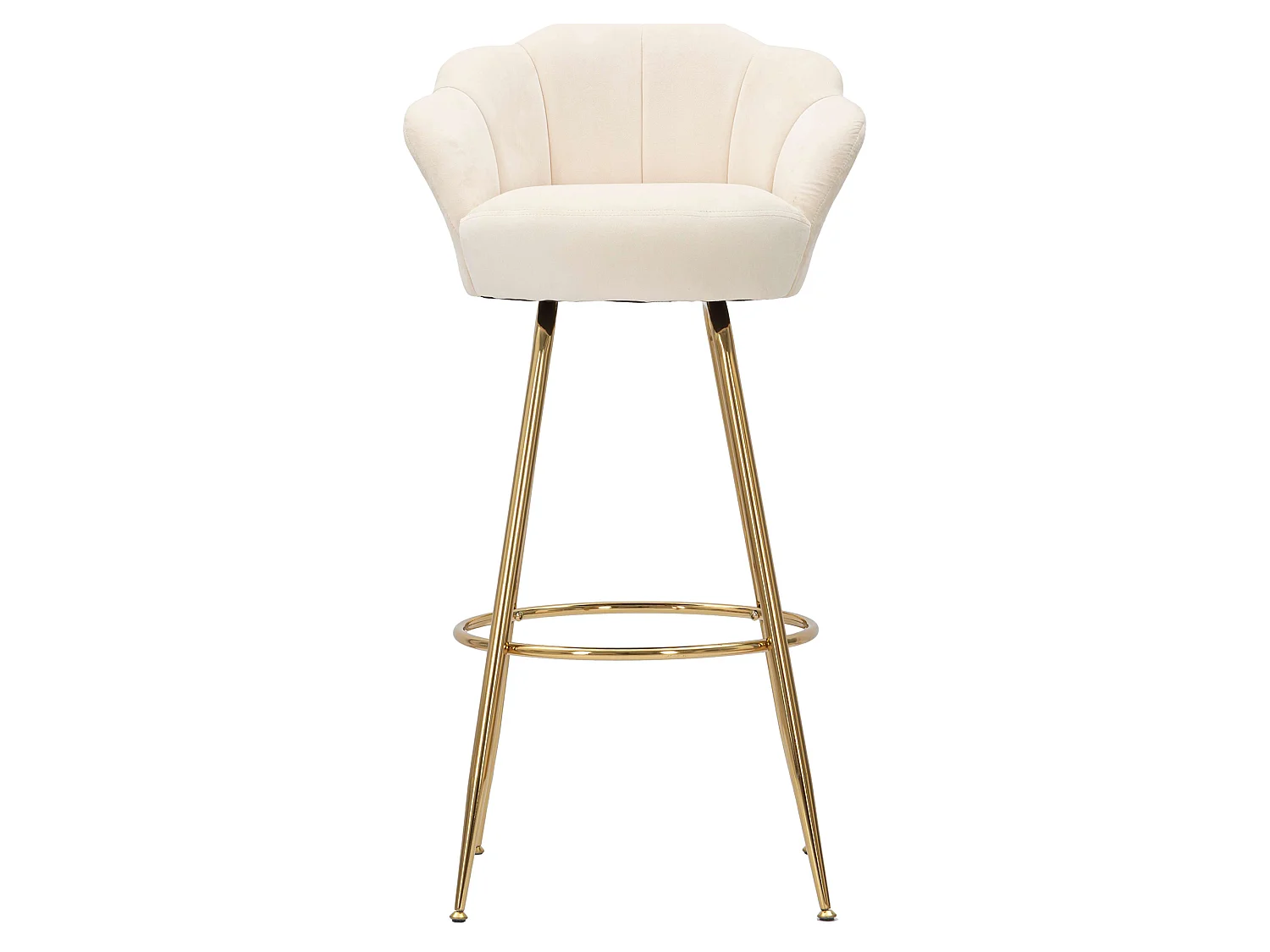 Sgabello Tequis, 55x53x110h cm, Blanc Crème, Velours, Hauteur Assise 85 cm