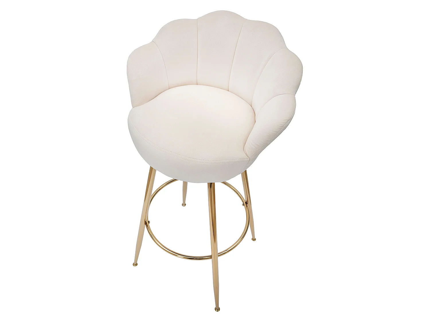 Sgabello Tequis, 55x53x110h cm, Blanc Crème, Velours, Hauteur Assise 85 cm