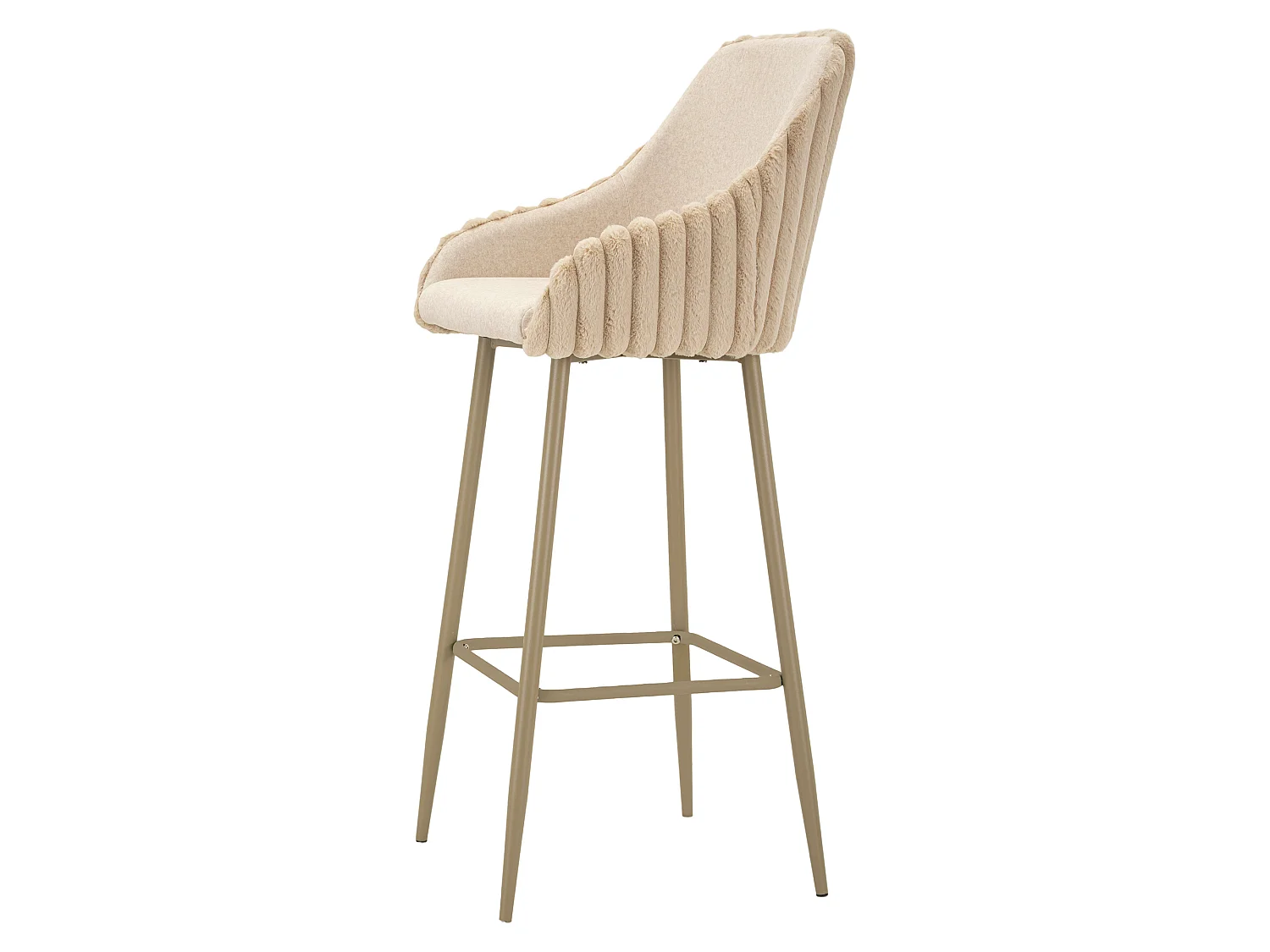 Sgabello Spiti, Imbottito, 52x46x111h cm Bianco Crema, set da 2 con Schienale, Altezza Seduta 78 cm
