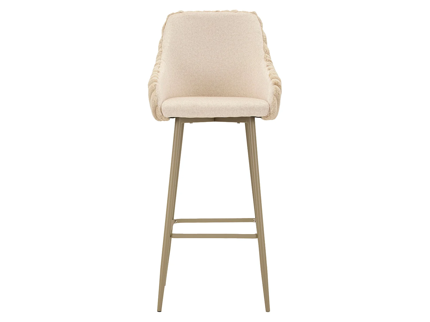 Sgabello Spiti, Imbottito, 52x46x111h cm Bianco Crema, set da 2 con Schienale, Altezza Seduta 78 cm