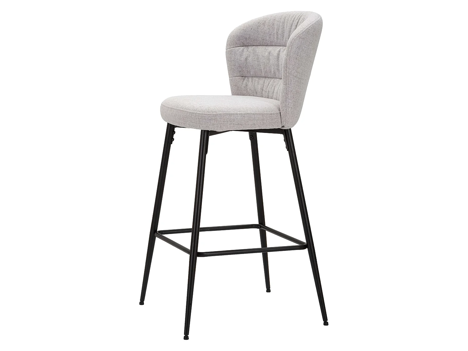 Sgabello Guadal, Imbottito, 52x59x108h cm Grigio, Colore Struttura Nero, Materiale Struttura in Legno Nobilitato