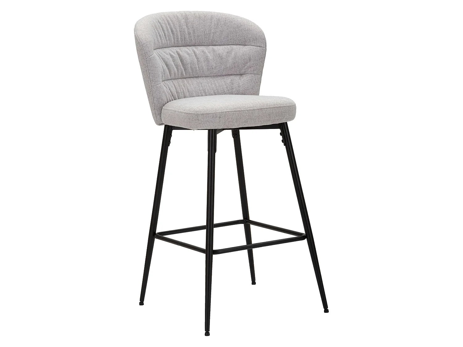 Sgabello Guadal, Imbottito, 52x59x108h cm Grigio, Colore Struttura Nero, Materiale Struttura in Legno Nobilitato