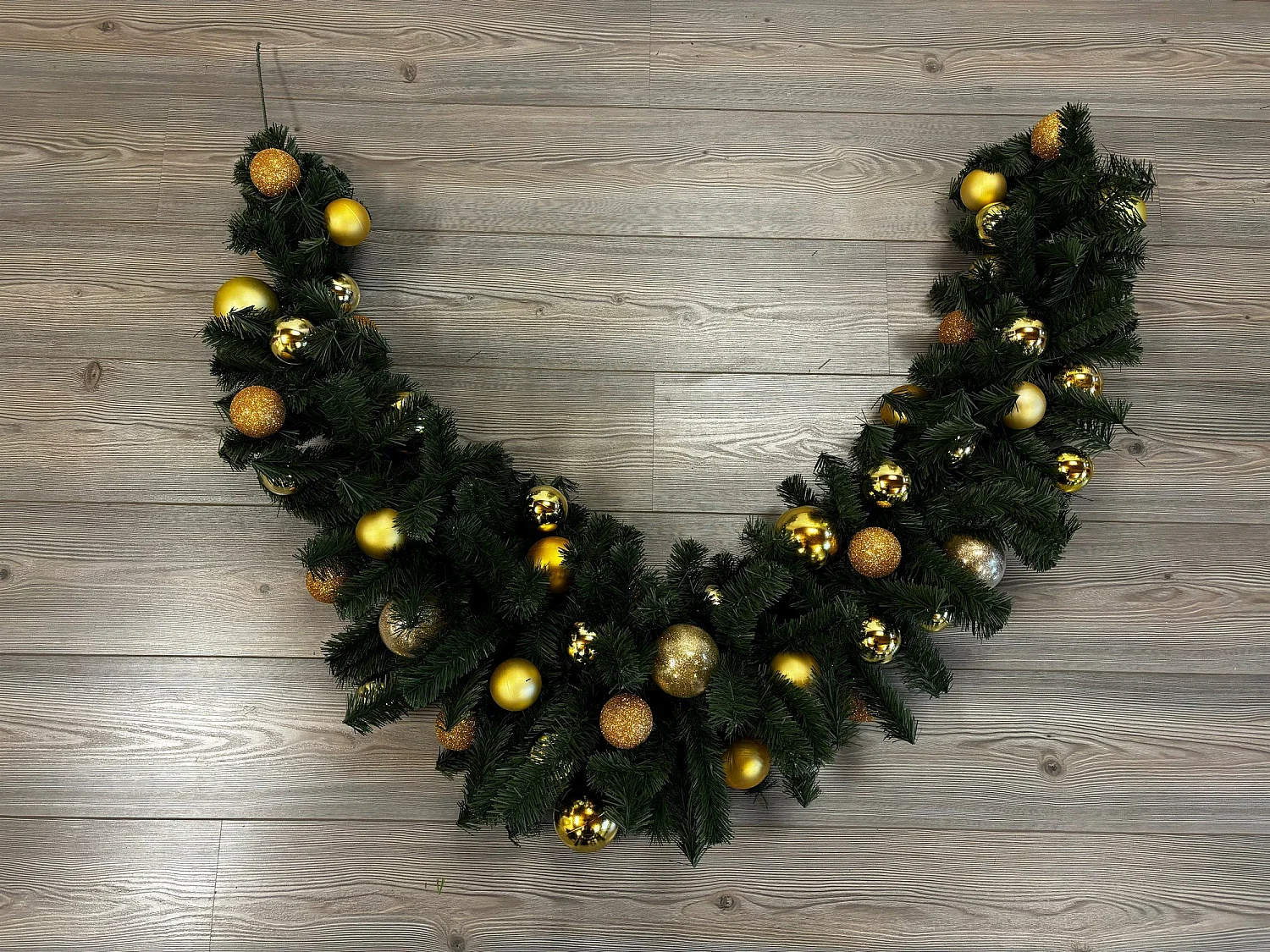 Decorazione da Natale Angitola, Colore Struttura oro Made in Italy, Verde,