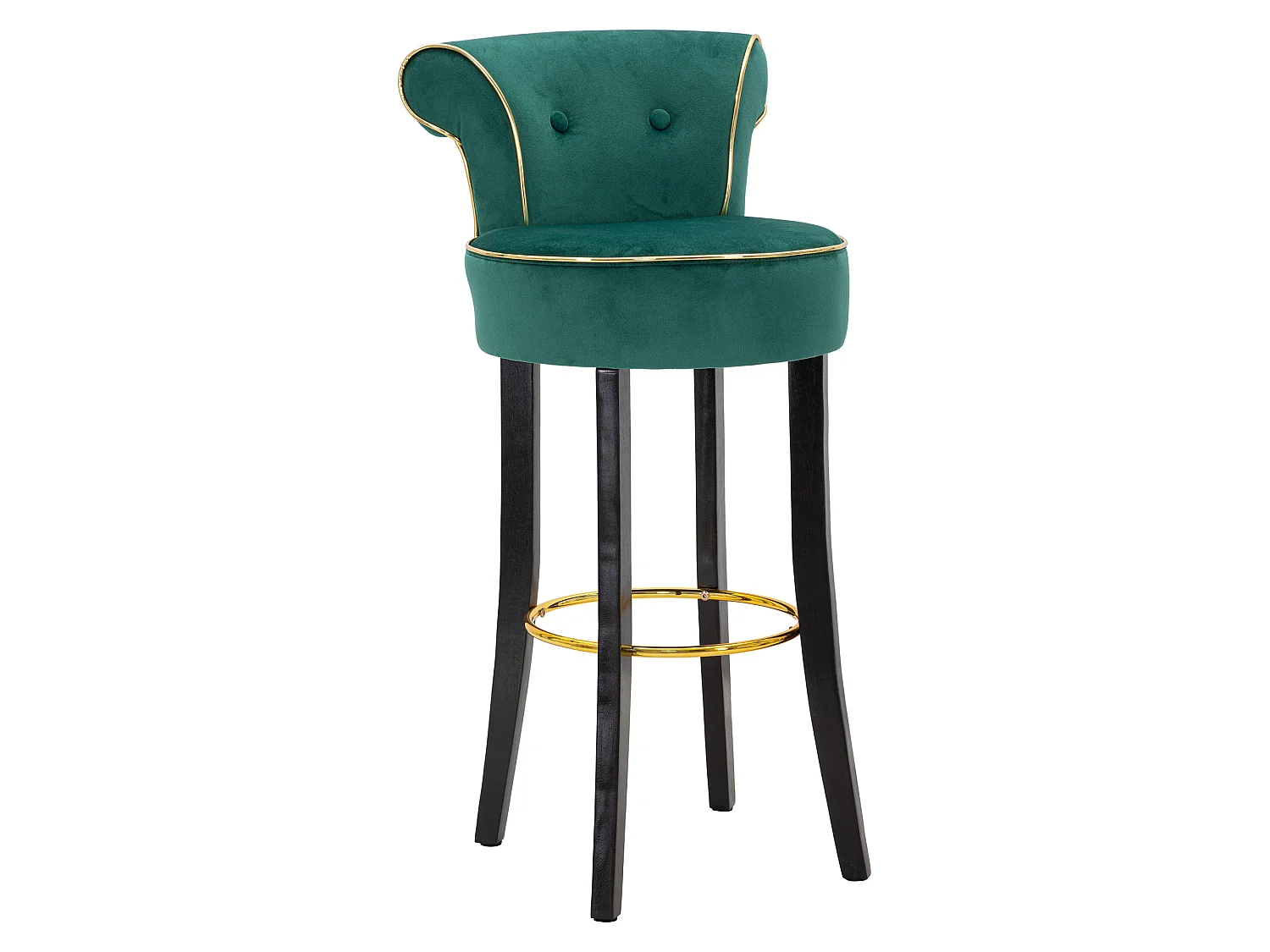 Sgabello Tupiza, Imbottito, 46x48x96h cm Verde, Rivestimento in Velluto, Materiale Struttura in Legno