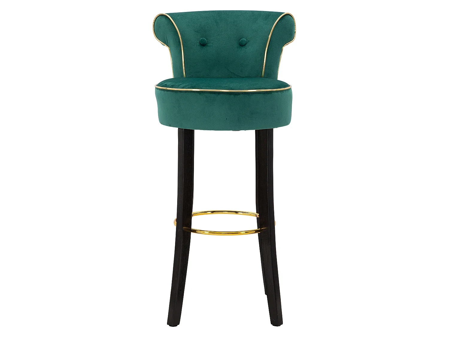 Sgabello Tupiza, Imbottito, 46x48x96h cm Verde, Rivestimento in Velluto, Materiale Struttura in Legno