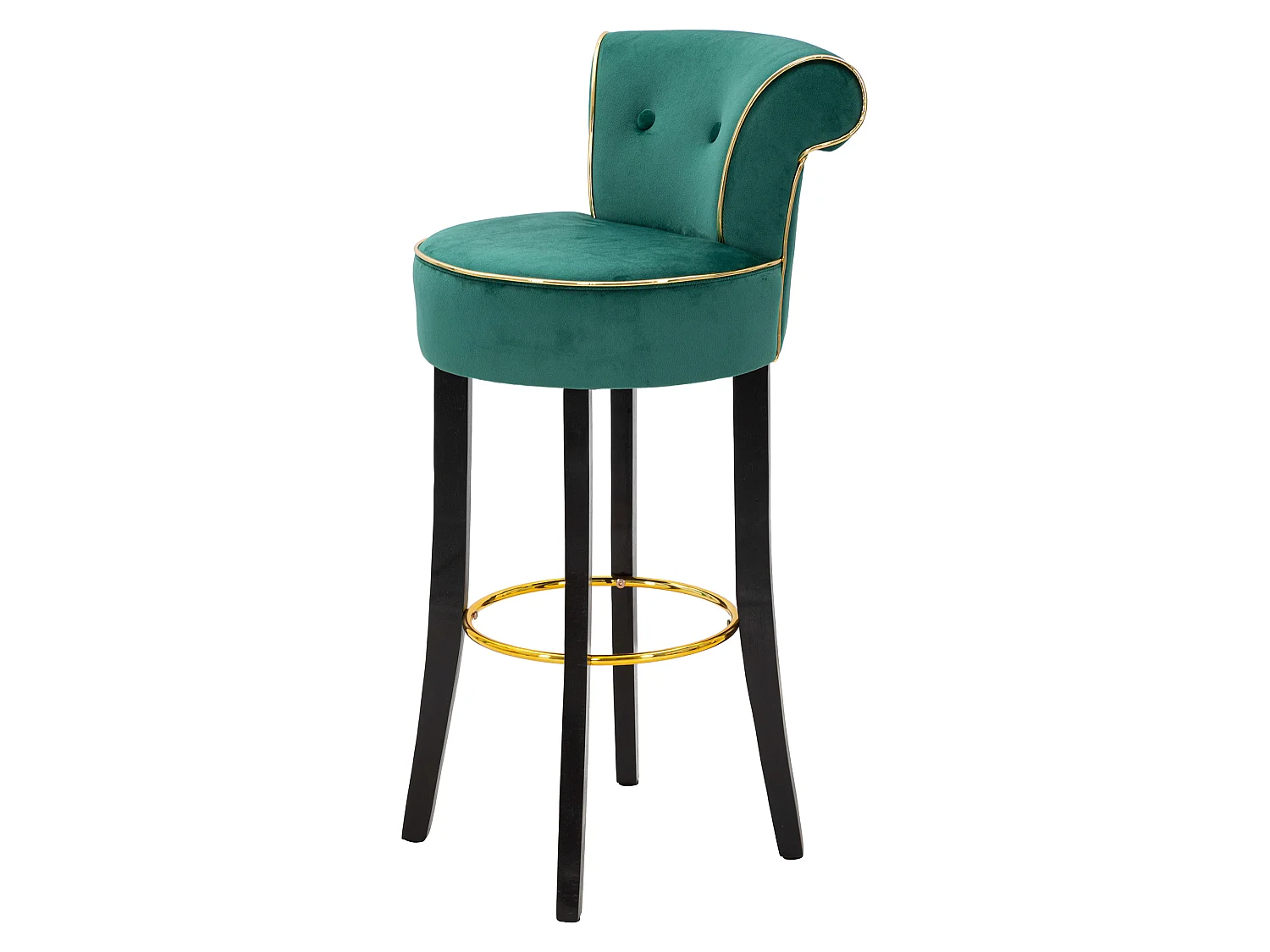 Sgabello Tupiza, Imbottito, 46x48x96h cm Verde, Rivestimento in Velluto, Materiale Struttura in Legno