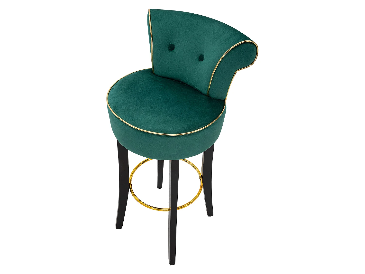 Sgabello Tupiza, Imbottito, 46x48x96h cm Verde, Rivestimento in Velluto, Materiale Struttura in Legno