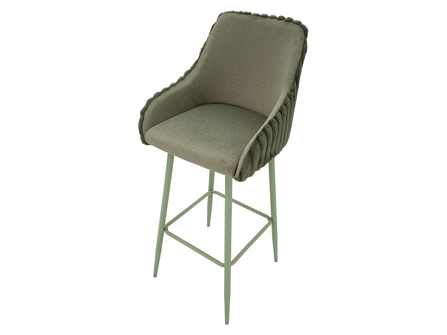 Sgabello Spiti, Imbottito, 52x46x111h cm Verde, set da 2 con Schienale, Materiale Struttura in Legno Nobilitato