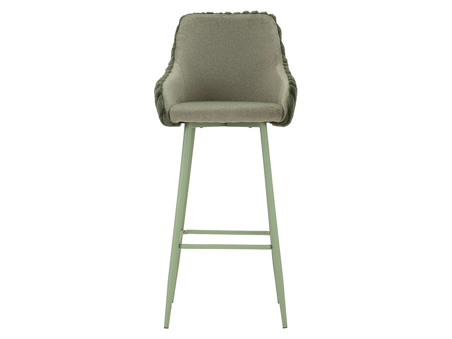 Sgabello Spiti, Imbottito, 52x46x111h cm Verde, set da 2 con Schienale, Materiale Struttura in Legno Nobilitato
