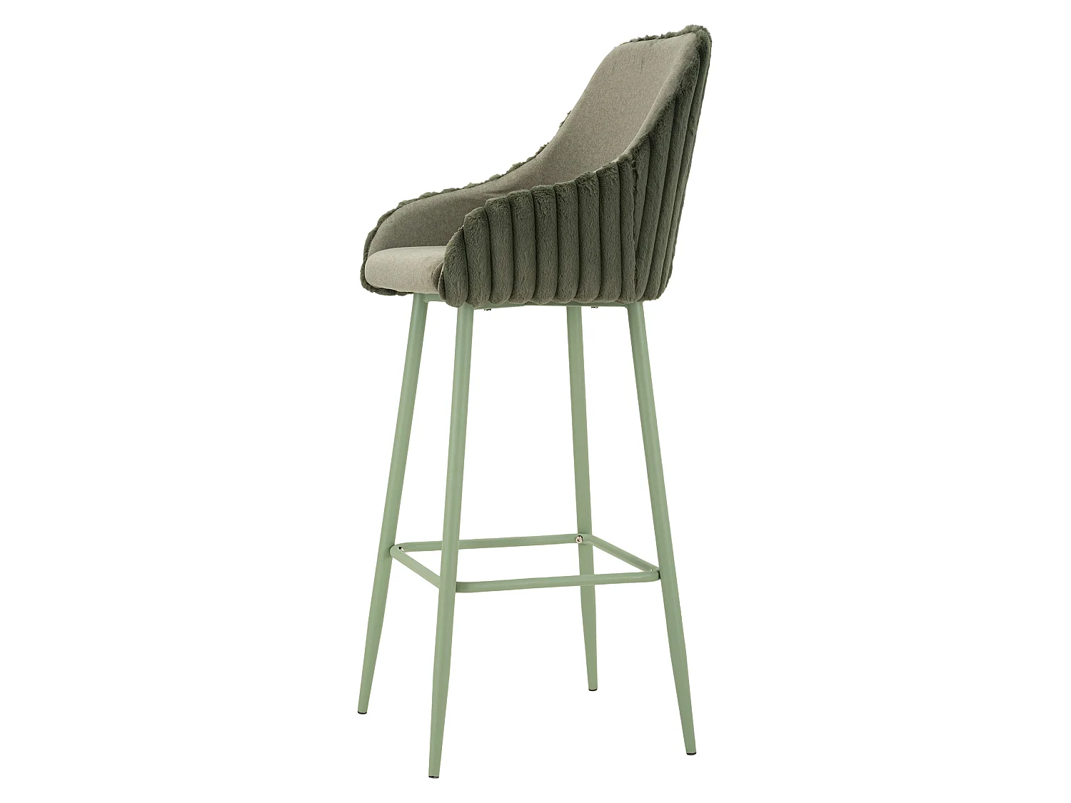 Sgabello Spiti, Imbottito, 52x46x111h cm Verde, set da 2 con Schienale, Materiale Struttura in Legno Nobilitato
