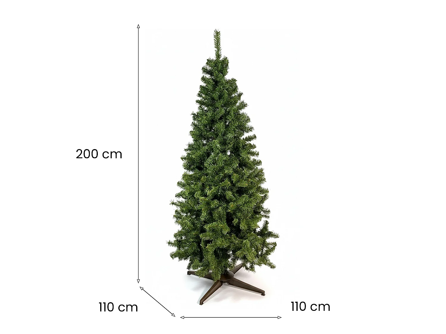 Albero di Natale Caresana, 948 Rami Made in Italy, 200h cm Verde, Apertura Rami Singoli, Ignifugo