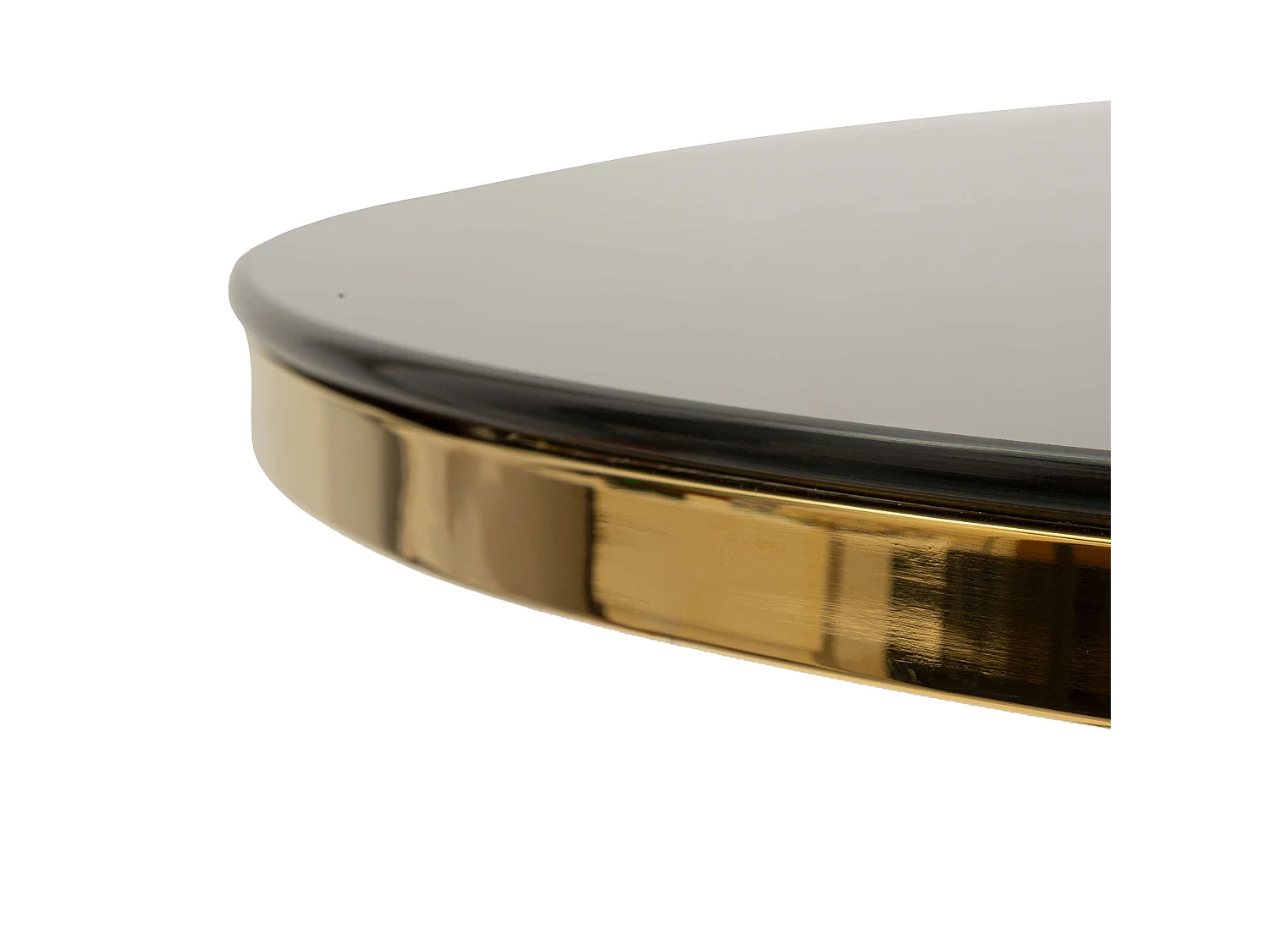 Table Fixe Dasozama, 2 Places, 100x100x80h cm Transparent, Forme Ronde, Structure Or