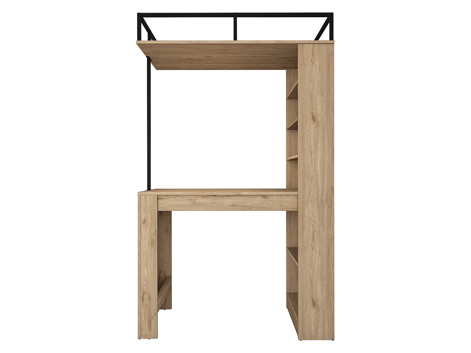 Table fixe Ezzelini, 2 places, 120x56x199h cm Chêne marron, idéal pour bars et open spaces, Forme rectangulaire