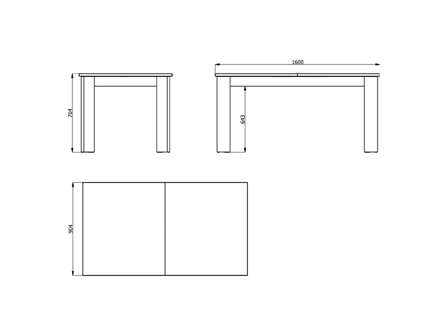 Table Fixe Rifred, 8 Places, 160x90x77h cm Chêne Brun, Rectangulaire, Nuance Chêne