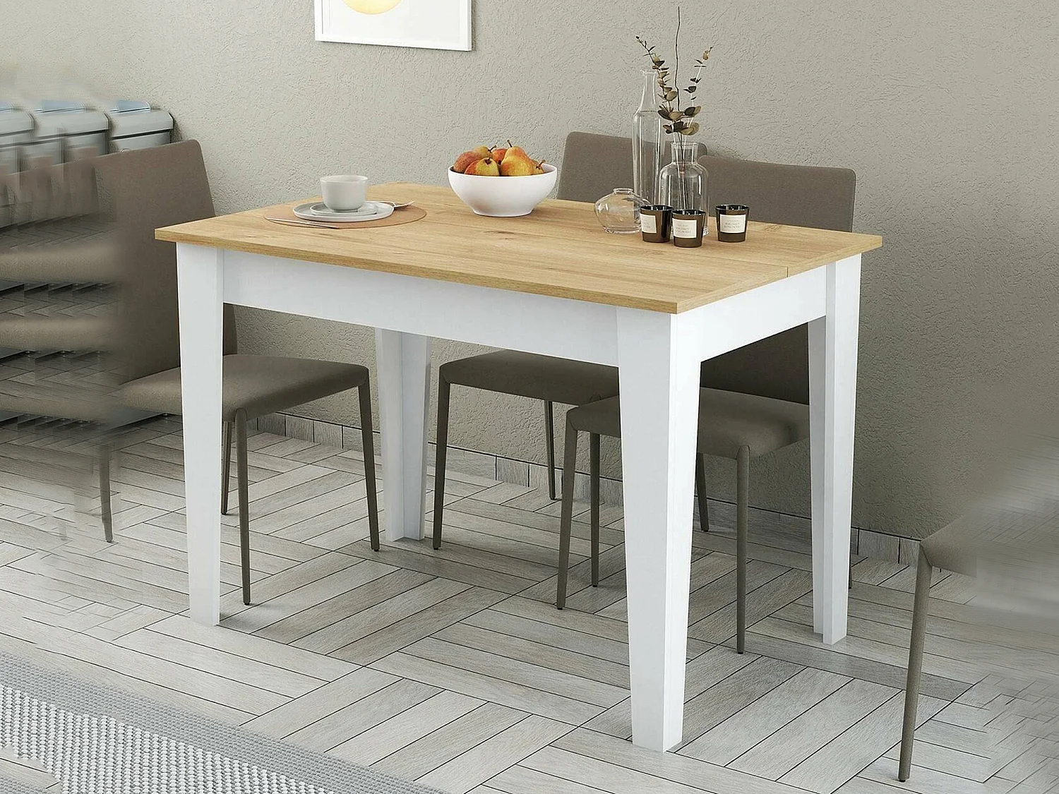 Table Fixe Heli, 6 Places, 72x110x75h cm Blanc