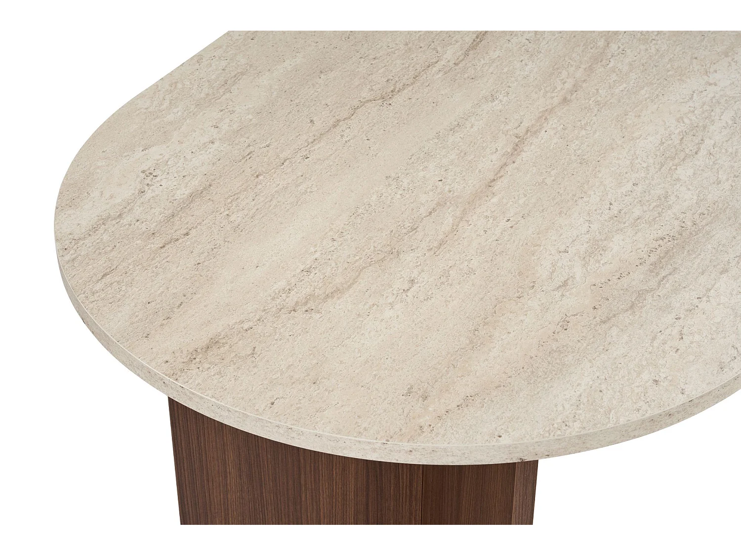 Tavolo Fisso Monterano, 6 Posti, 180x90x75h cm Beige Marmo, Forma Ovale, Colore Ripiano Beige