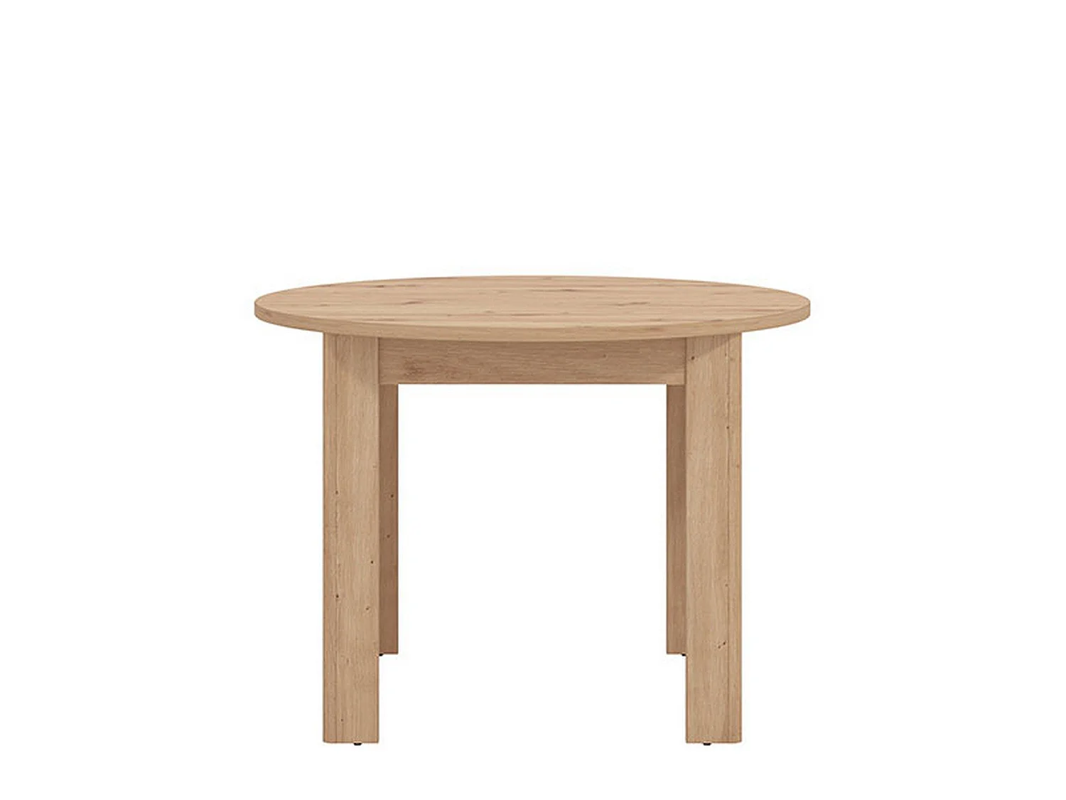 Table Fixe Gorlago, 4 Places, 107x107x77h cm Marron Chêne Nœuds, Rond, Plateau en Bois Mélaminé
