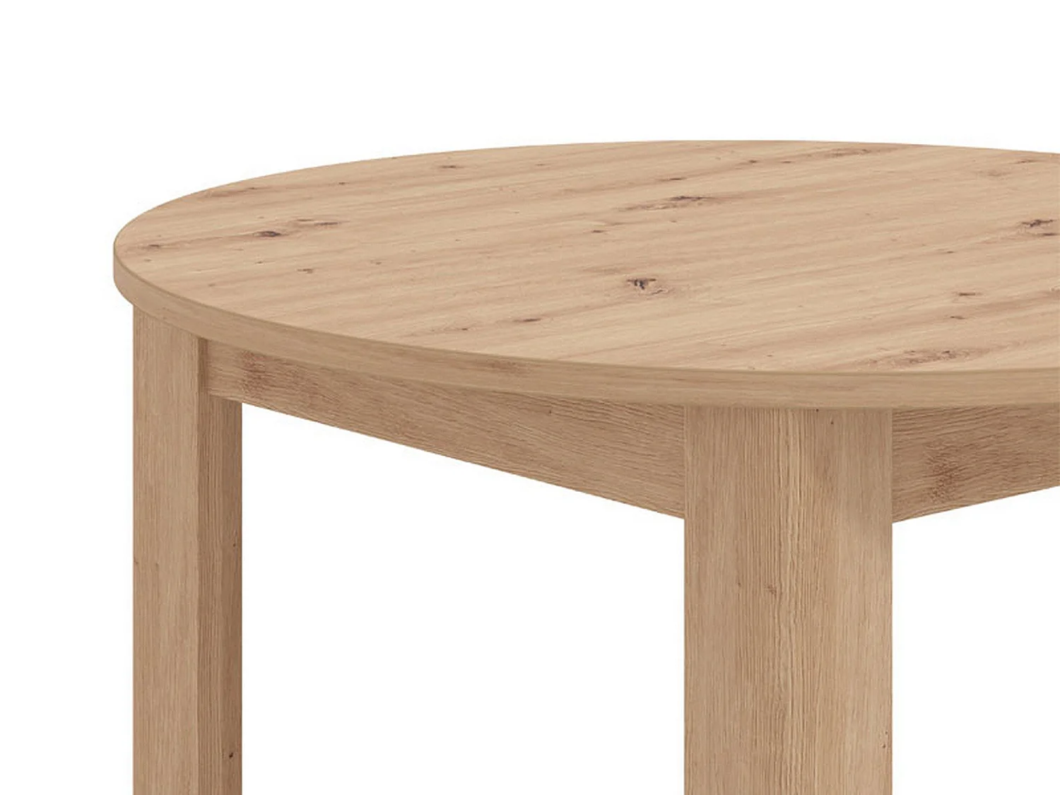 Table Fixe Gorlago, 4 Places, 107x107x77h cm Marron Chêne Nœuds, Rond, Plateau en Bois Mélaminé