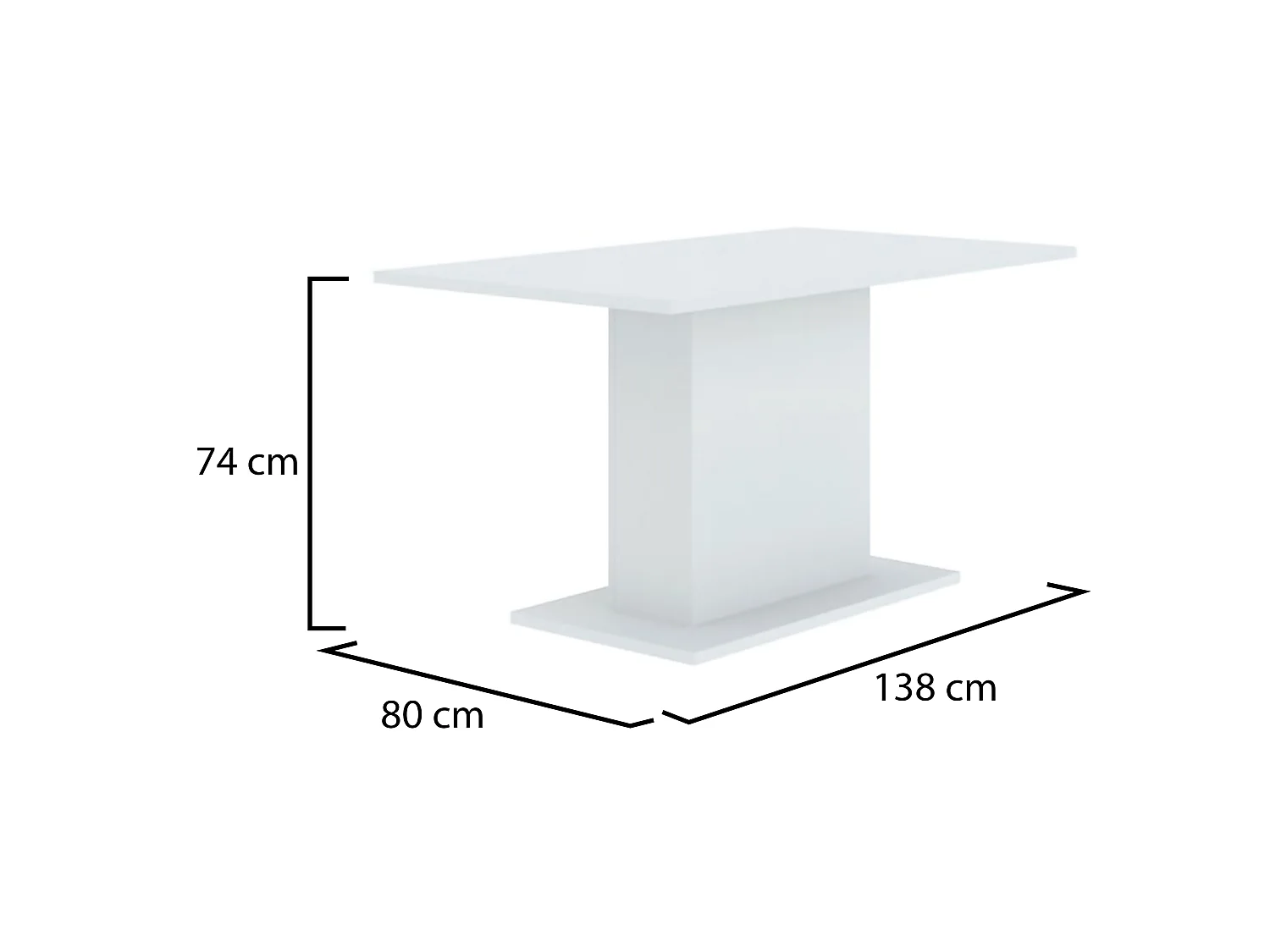Tavolo Fisso Litarari, 6 Posti, 138x80x74h cm Bianco, Forma Rettangolare, Materiale Piano in Legno Nobilitato
