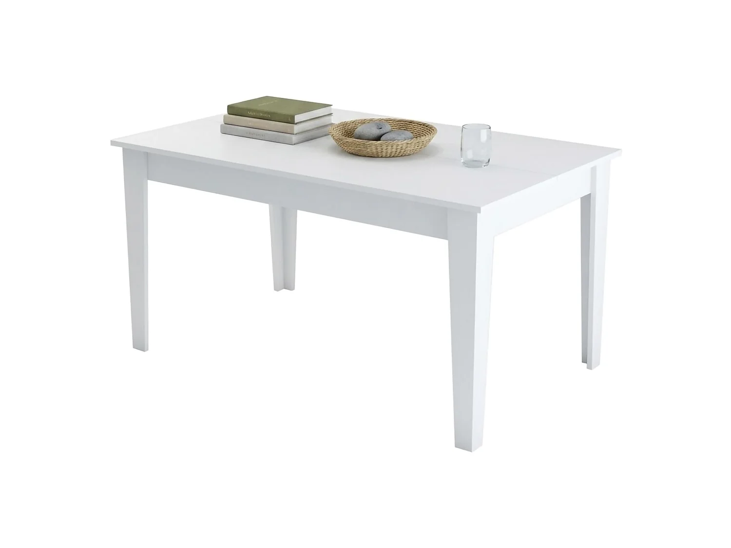 Table Fixe Viverone, 6 Places, 145x88x75h cm Blanc, Forme Rectangulaire, Poids Supporté 120 kg