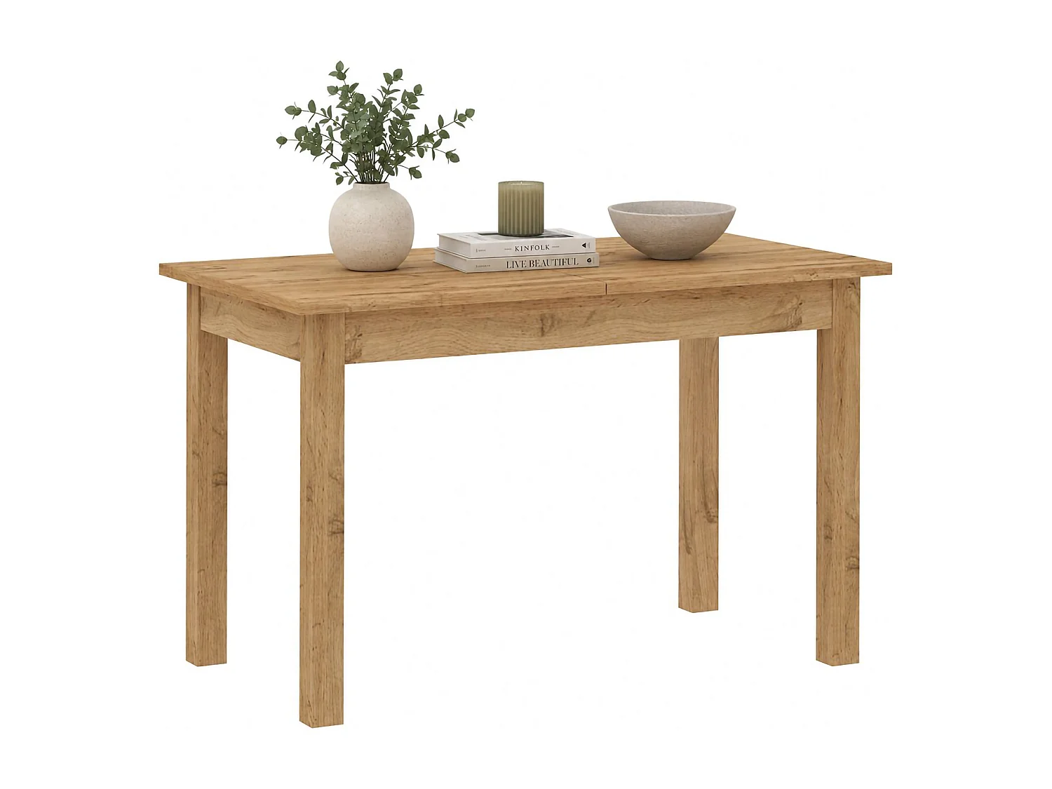 Table Fixe Litabana, 6 Places, 120x70x76h cm Chêne Brun Nœud, Forme Rectangulaire, Nuance de Structure Chêne Nœud