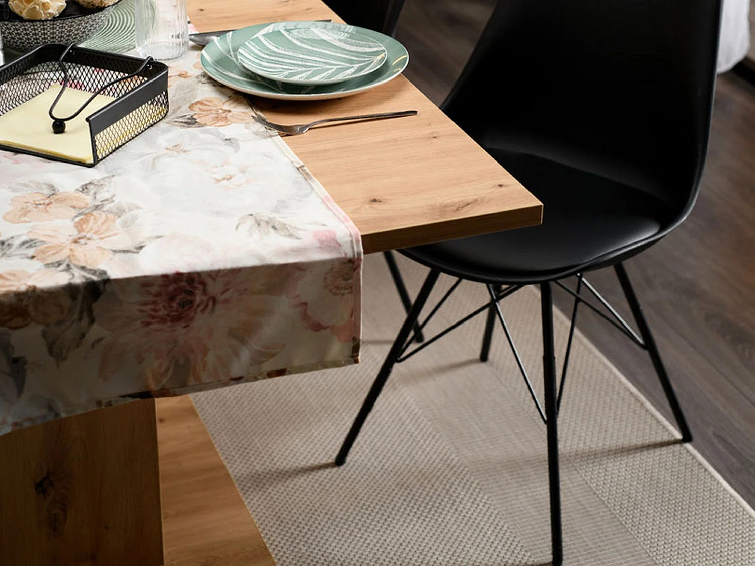 Table Fixe Siano, 6 Places, 160x92x76h cm Chêne Brun Noué, Forme Rectangulaire, Plateau en Bois Nobilité