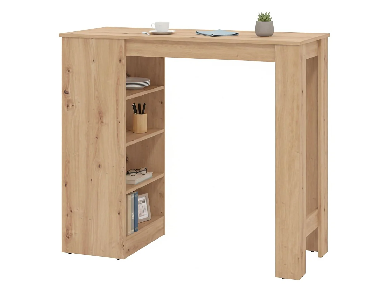 Table Fixe Sedriano, 2 Places, 120x50x105h cm, Chêne Marron Nœuds, Forme Rectangulaire, Plateau en Bois Mélaminé
