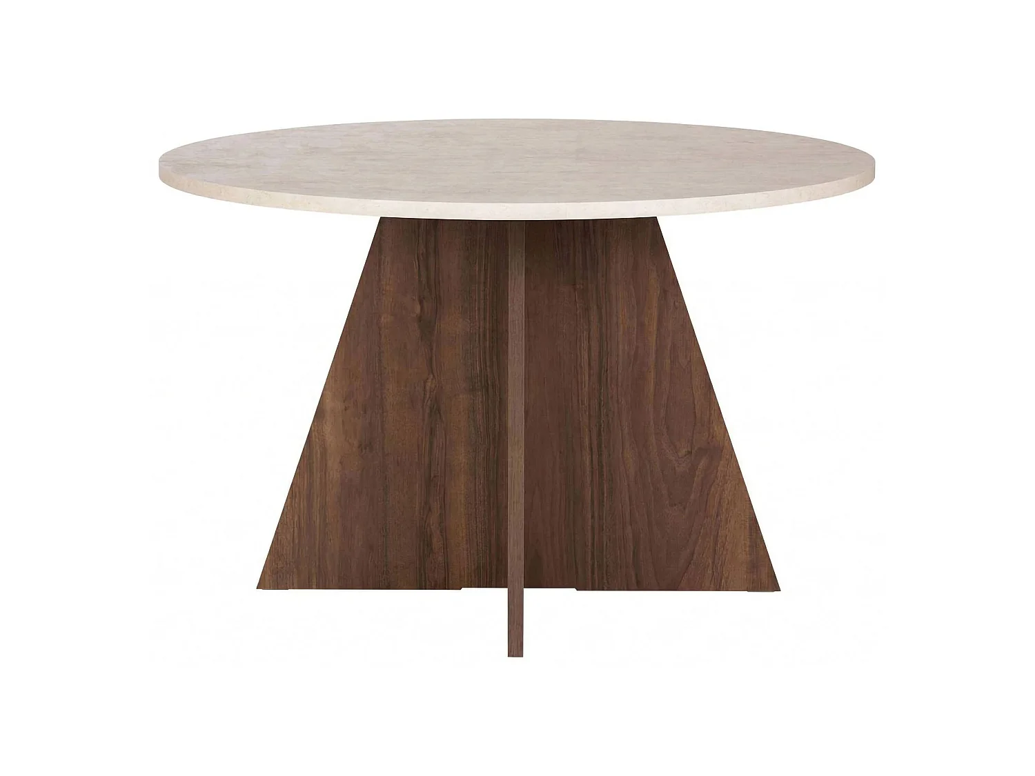 Tavolo Fisso Racale, 4 Posti, 120x120x75h cm Beige Marmo, Forma Rotondo, Colore Ripiano Beige