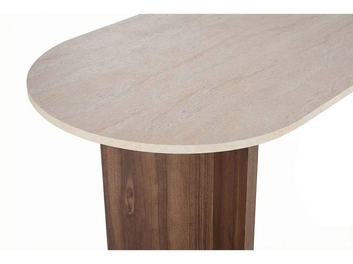Tavolo Fisso Racale, 4 Posti, 120x120x75h cm Beige Marmo, Forma Rotondo, Colore Ripiano Beige