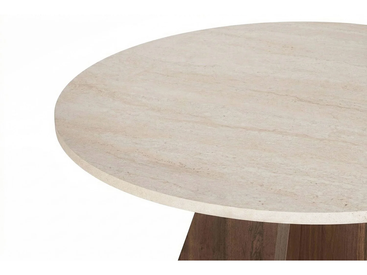 Tavolo Fisso Racale, 4 Posti, 120x120x75h cm Beige Marmo, Forma Rotondo, Colore Ripiano Beige