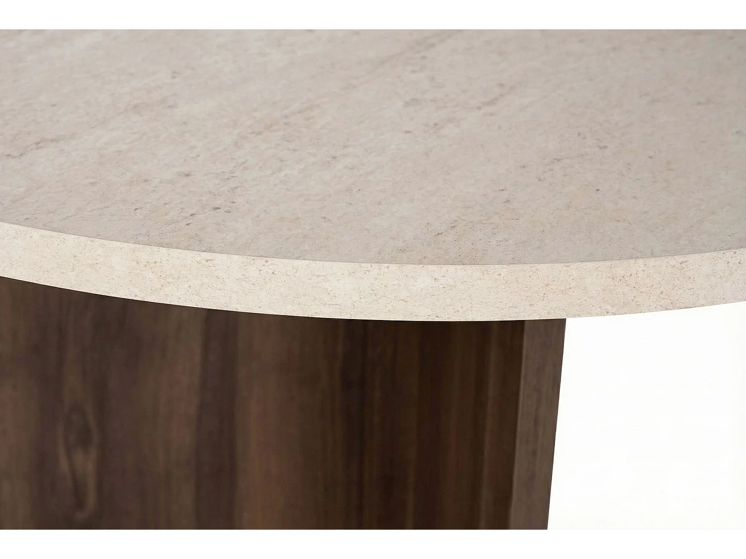 Tavolo Fisso Racale, 4 Posti, 120x120x75h cm Beige Marmo, Forma Rotondo, Colore Ripiano Beige