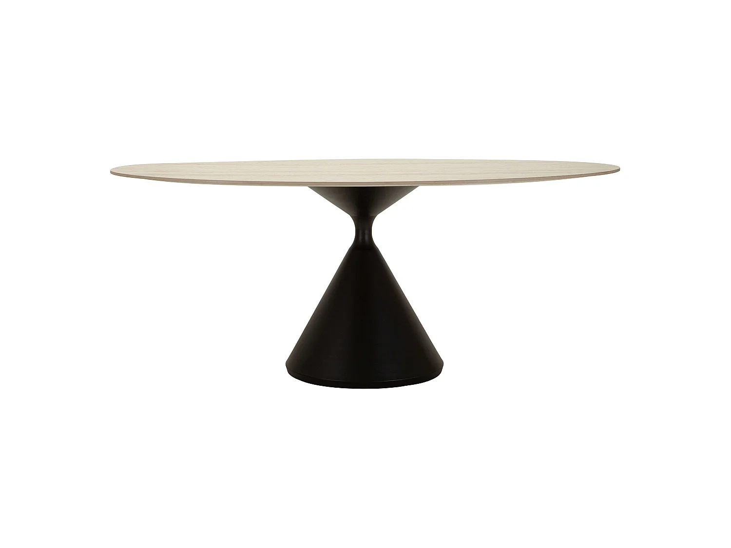 Table Fixe Baleha, 4 Places, 180x90x73h cm Chêne Marron, Forme Ovale, Nuance Couleur Structure Chêne