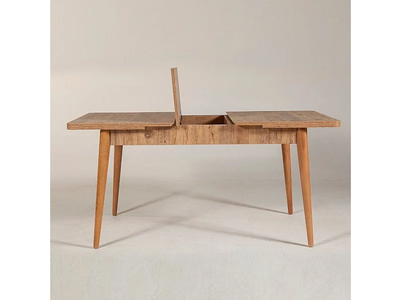 Uitschuifbare tafel Loiano, 8 plaatsen, 165x80x75h cm eikenbruin, uitschuifbaar, centrale verlengingsmechanisme