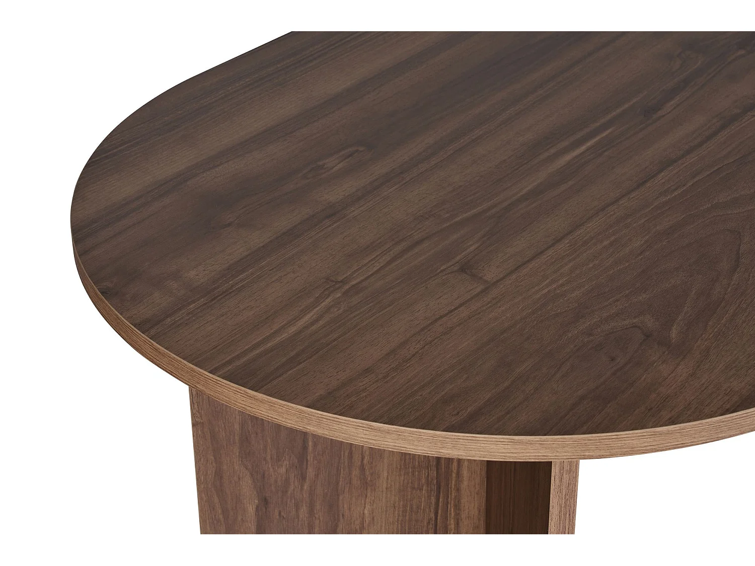 Table Fixe Monterano, 6 Places, 180x90x75h cm Marron Noyer Foncé, Forme Ovale, Plateau en Bois Noble