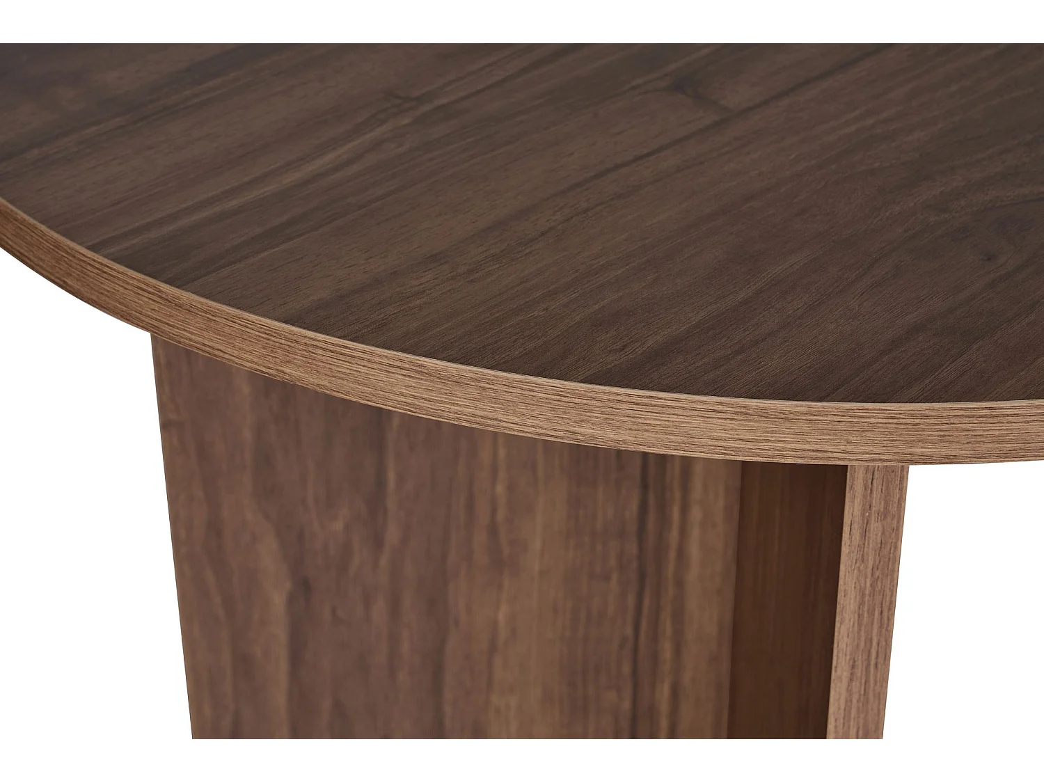 Table Fixe Monterano, 6 Places, 180x90x75h cm Marron Noyer Foncé, Forme Ovale, Plateau en Bois Noble