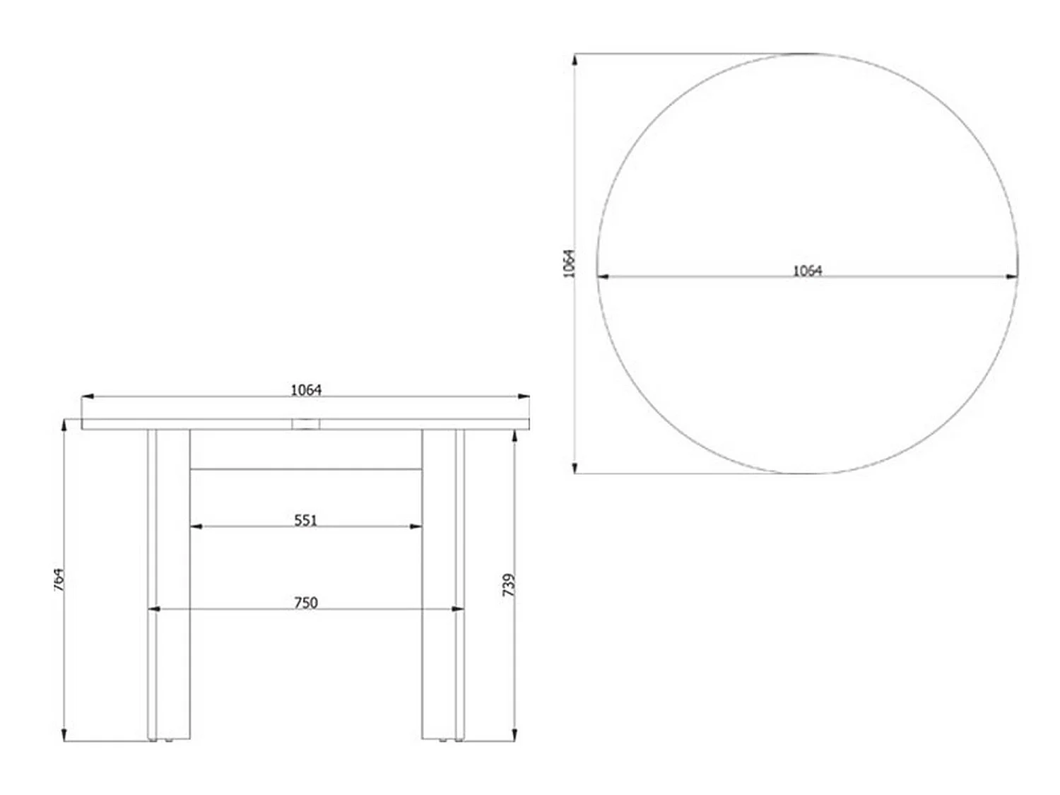 Tavolo Fisso Gorlago, 4 Posti, 107x107x77h cm Bianco, Forma Rotondo, Materiale Piano in Legno Nobilitato