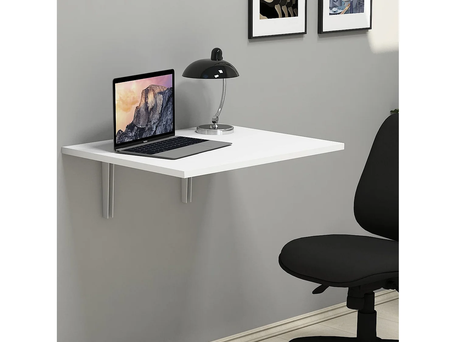 Table Pliante Lessolo, une Place, 60x50x2h cm Blanc, Forme Rectangulaire, Charge Max 20 kg
