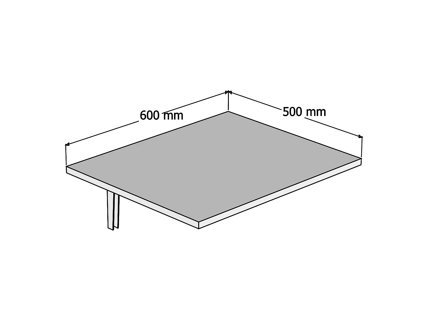 Table Pliante Lessolo, une Place, 60x50x2h cm Blanc, Forme Rectangulaire, Charge Max 20 kg