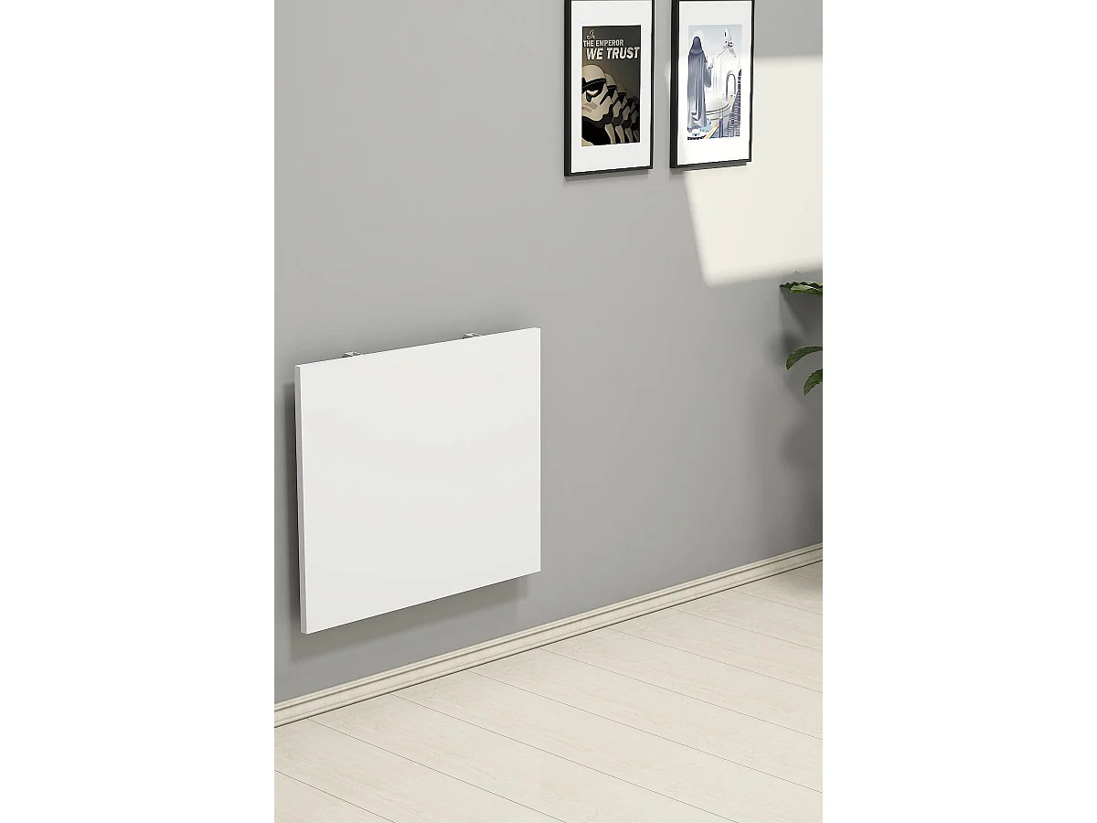 Table Pliante Lessolo, une Place, 60x50x2h cm Blanc, Forme Rectangulaire, Charge Max 20 kg