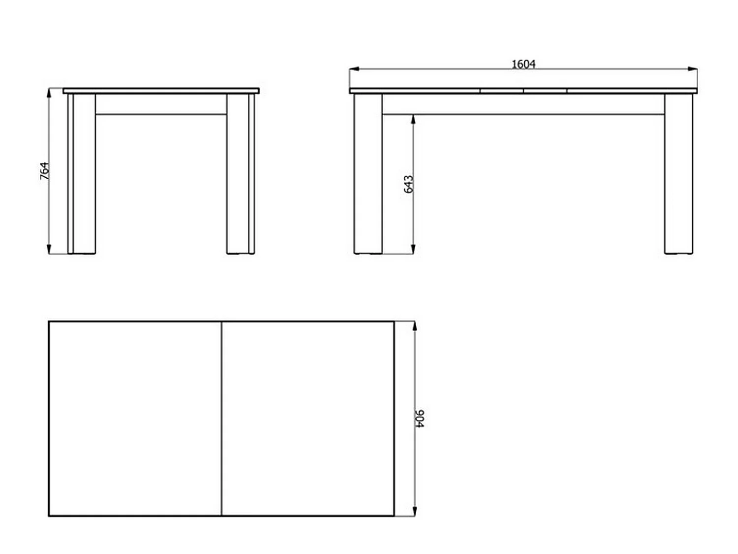 Table Extensible Lanusei, 8 Places, 161x91x77h cm Chêne Brun Nud, Extensible, Mécanisme Extension Centrale